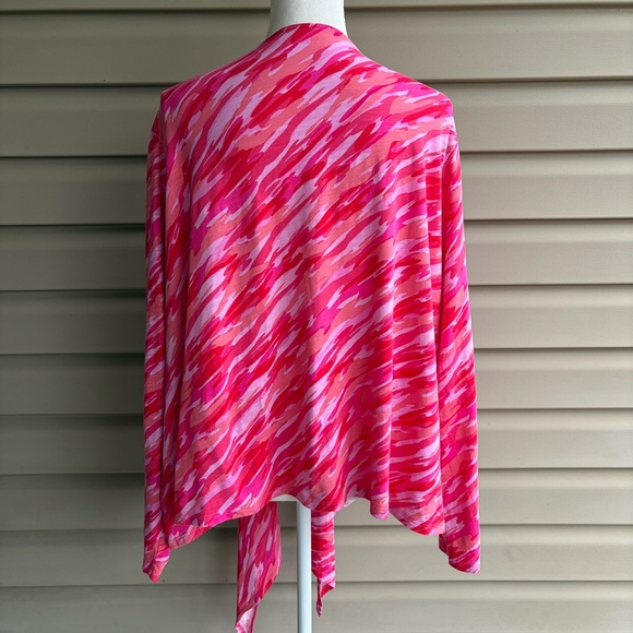 •Belle Kim Gravel• Waterfall Open Front Knit Blouse - Size 3X - Picture 5 of 7